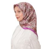 Lila Karışık Retro Twill İpek Eşarp