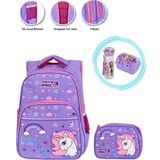 Lila Kristal Unicorn Okul Çantası + My Little Pony Beslenme Kutusu + Pony Suluk İlkokul Çantası