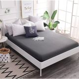 Lila Moon Antrasit Renkli Pamuklu Penye Kumaştan Tek/çift Kişilik Lastikli Fitted Çarşaf - 200 X 200