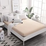 Lila Moon Krem Renkli Pamuklu Penye Kumaştan Tek/çift Kişilik Fitted Çarşaf - 100 X 200