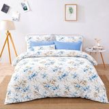 Lila Moon Sunrise Çift Kişilik Pamuklu Nevresim Takımı - Mavi - Kahverengi - 200 x 220 cm