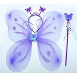 Lila Renk Kelebek Kanadı Tacı ve Sopası 50X37 cm (5067)