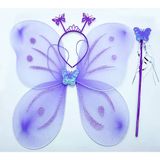 Lila Renk Kelebek Kanadı Tacı Ve Sopası 50X37 Cm (5433)