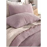 Lila Renkli 4 Katlı Muslin %100 Pamuk Çift Kişillik Yatak Örtüsü/pike 230X250 cm Battal Boy - 230 x 250 cm - Mor