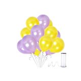 Lila-Sarı Metalik Balon 50 Adet+ 5 mt balon zinciri