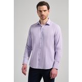 Lila Sert Yaka Düz Classic Pamuklu Slim Fit Gömlek 1004250214