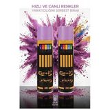 Lila Sprey Boya 200 Ml 2 Adet Südor Hızlı Kuruyan Renkli Profesyonel Canlı Renk Ahşap Plastik Demir Metal Porselen Cam