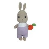 Lila Tulumlu Havuçlu Bal Yanak Tavşan Amigurumi Organik Oyuncak