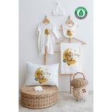 Lilabio %100 Organik Isme Özel Isimli 6lı Hastane Çıkışı Tulum Set Kitaplı Ayıcık - Ekru