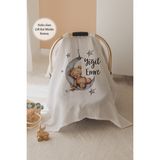 Lilabio %100 Pamuk Isme Özel Çift Katlı Müslin Puset Örtüsü - Ayıcık - 001 - Beyaz
