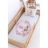 Lilabio %100 Pamuk İsme Özel Montessori Yatak Pike Seti 100x200 Peri Tavşan