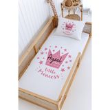 Lilabio %100 Pamuk Isme Özel Montessori Yatak Pike Seti 100X200 Prenses Tacı - Beyaz