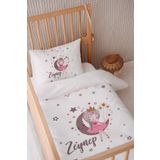 Lilabio %100 Pamuk Saten İsme Özel 100x150 Bebek Yatak Nevresim Seti Prenses