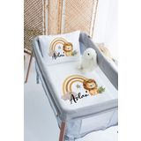 Lilabio %100 Pamuk Saten İsme Özel 70x120 Park Yatak Nevresim Seti Aslan