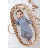Lilabio %100 Pamuk Yenidoğan Zıbın Takım Unisex Bebek Hediye Seti Uzun Kol Düz Desenli - Mavi