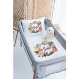Lilabio (1389)%100 Pamuk Isme Özel 70x120 Park Yatak Nevresim Takımı Beyaz 70 x 120