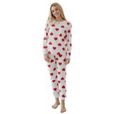 Lilabio (855)%100 Pamuk Kalpli Kadın Pijama Takımı Kırmızı S