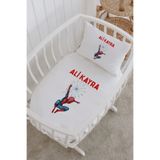 Lilabio İsme Özel %100 Pamuk lastikli Park Yatak Çarşaf Seti (60x120) Örümcek Adam