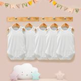Lilabio Kolsuz Beyaz Atlet Bebek Body 5li Set %100 Organik Pamuk ile 1,5 - 2 Yaş İçin - 18 - 24 Ay