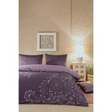 Lilabio Özdilek Vintage Lily Çift Kişilik Soft Life Saten Nevresim Takımı - Mor - 200 x 220 cm