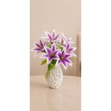 Lilac Home Yapay Çiçek Demet Lilyum Mor