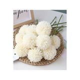 Lilac Home Yapay Çiçek Top Krizantem 7’li Kar Topu Demeti 30 Cm Beyaz