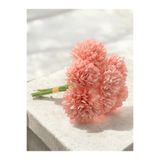 Lilac Home Yapay Çiçek Top Krizantem 7’li Kartopu Demeti 30 Cm Toz Pembe
