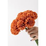 Lilac Home Yapay Çiçek Top Krizantem 7’li Kartopu Demeti Turuncu 30 Cm