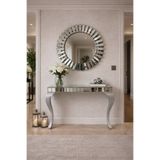 LİLACAM DESİGN Glance Lüks Aynalı Dresuar Takımı - Antre Konsolu (110x90x40 cm) GÜMÜŞ