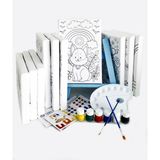 Lilafil 10'lu Erkek Çocuk Ressam Seti 10 Adet 20 x 30 cm Önçizimli Tuval 2 Adet Fırça Palet Boya & Şövale