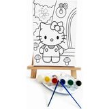 lilafil Hola Kita Çocuk Ressam Seti - 20 x 30 cm Önçizimli Tuval, 2 Adet Fırça, Palet, Boyalar ve Şövale