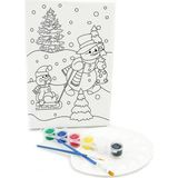 Lilafil Kardan Adam Minik Ressam Seti 20 x 30 cm Önçizimli Tuval 2 Adet Fırça Palet ve Boya