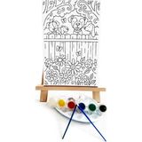 Lilafil Kuçu Çetesi Çocuk Ressam Seti - 20 x 30 cm Önçizimli Tuval, 2 Adet Fırça, Palet, Boyalar ve Şövale