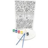 Lilafil Kuçu Çetesi Minik Ressam Seti 20 x 30 cm Önçizimli Tuval 2 Adet Fırça Palet ve Boya