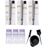 Lilafix 3.0 Koyu Kahve 3'lü 60 ml Krem Tüp Boya Seti