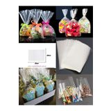 LilaHediyelikEşya 500 Adet Şeker Kurabiye Aksesuar Poşeti 10x20 Cm Parlak Jelatin Poşet Bantsız Torba 10*20