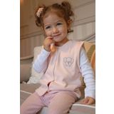 lilalinda Bebek/Çocuk%100 Pamuk Yelek Nakış Detaylı (pudra pembe, 12-18 AY)