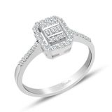 Lilarote 0.35 Ct. Modern Tasarım Baget Kare Tektaş Yüzük
