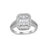 Lilarote 0.85 Ct Baget Pırlanta Modern Tasarım Yüzük