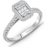 Lilarote Pırlanta 0.35 ct Modern Tasarım Baget Kare Tektaş Yüzük