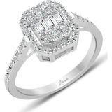 Lilarote Pırlanta 0.55 ct Modern Tasarım Baget Kare Tektaş Yüzük