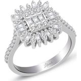 Lilarote Pırlanta 0.70 ct Modern Tasarım Baget Kare Tektaş Yüzük