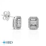 Lilarote Pırlanta Modern Tasarım 0.18 ct Baget Kare Tektaş Küpe