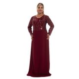 LİLAS 9134 BB Payetli Uzun Kol ABiye Elbise
