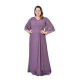 Lilas Xxl Büyük Beden Şifon Uzun Abiye Elbise, 52, Tyc00609530004, Lavanta, Kadın