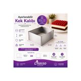 Lilasso Home Paslanmaz Çelik Kare Ayarlanabilir Kek-Pasta Kalıbı