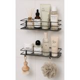 Lilasso Home Yapışkanlı 2 li set Banyo Rafı Duş Şampuanlık Duvar Düzenleyici Organizer