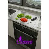 Lilasso Paslanmaz Çelik Tek Bükümlü Metal Tezgah Koruyucu Kesme Tahtası 30x40 cm