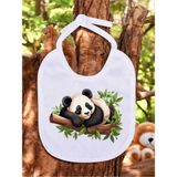 Lili Hediyelik Ağaçta Panda Baskılı 2 Adet Bebek Mama Önlüğü - Çok Renkli - Standart