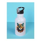 lili hediyelik Alevli Kedi Baskılı Matara Suluk 600 ml - Sporcu Suluğu, Büyük Suluk, Spor Matara, Sporcu Sulukları